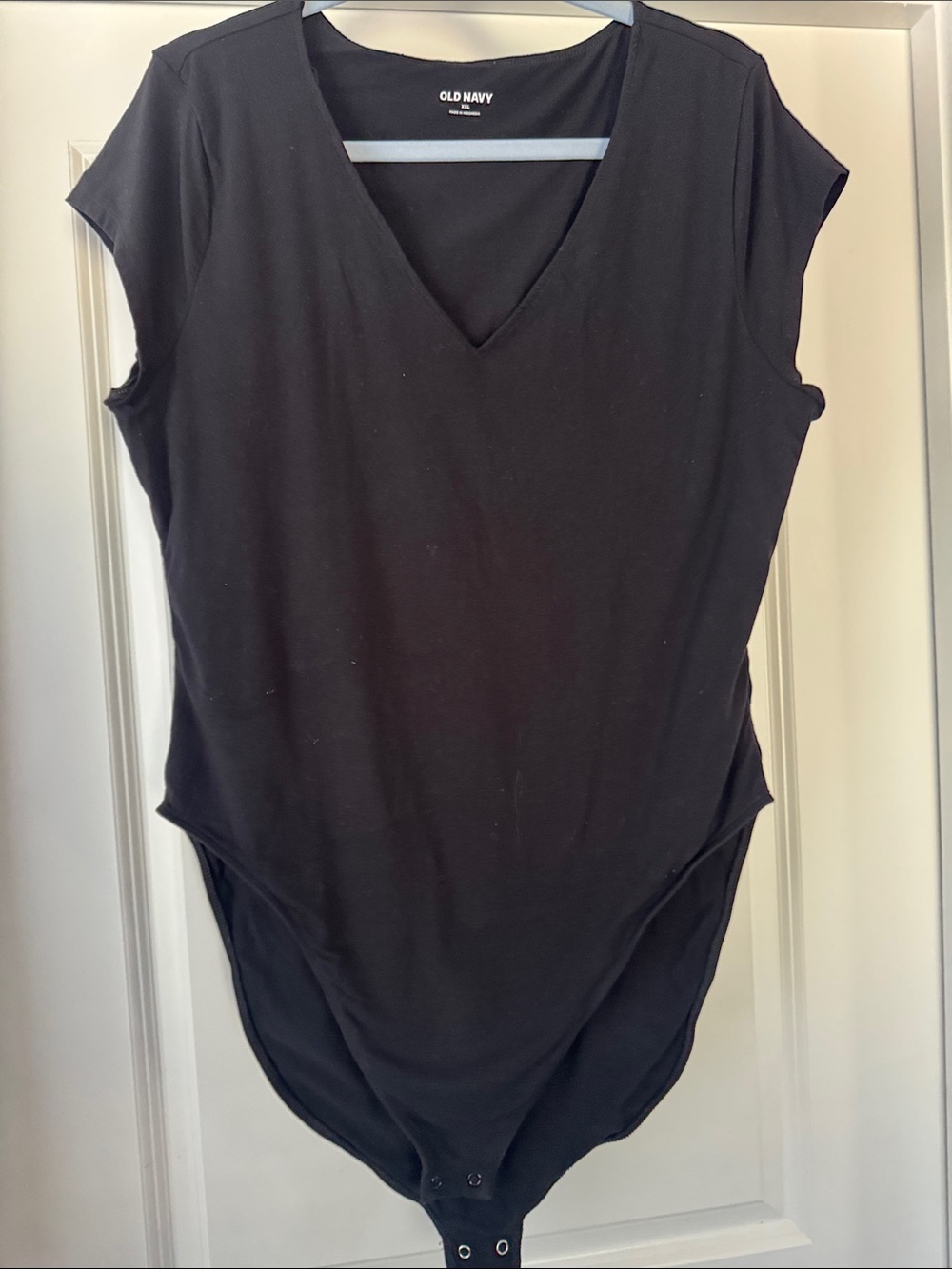 Old Navy Black V-Neck Cap Sleeve Bodysuit
